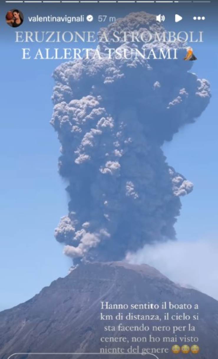 Valentina Vignali e l'eruzione in diretta a Stromboli