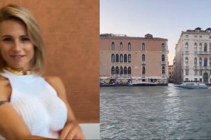 Michelle Hunziker, cena con vista a Venezia: sono in due