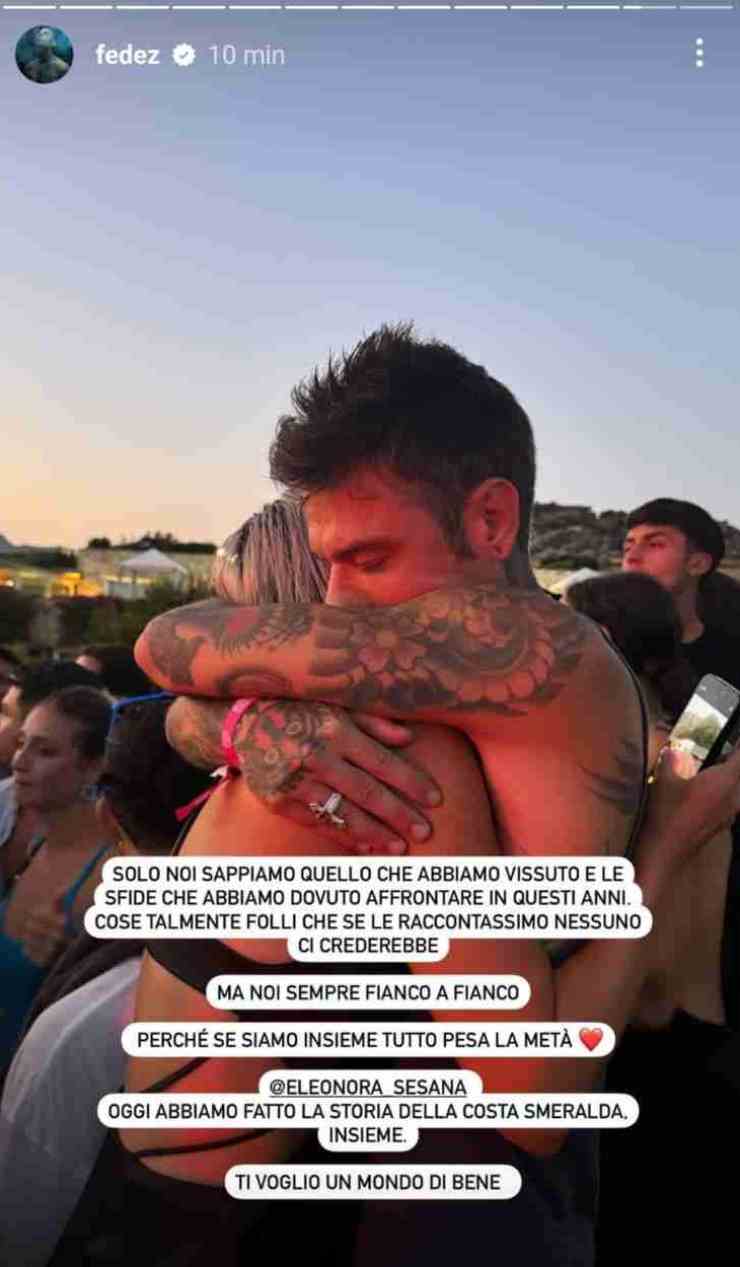 Fedez abbraccia Eleonora Sesana